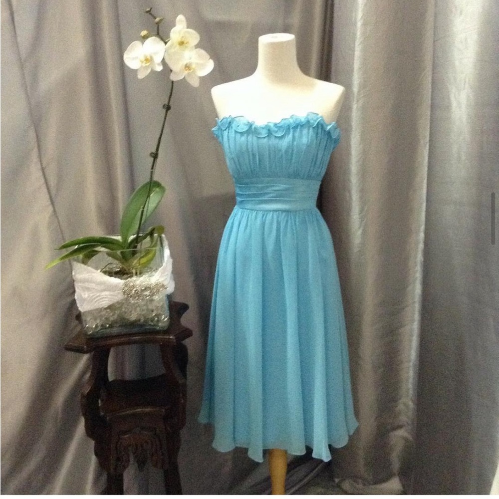 Blue Off-Shoulder Dress